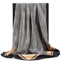 2022 nowy 90*90cm Retro marka kobiety jedwabny szalik Bandanna moda wzór w stylu boho plac hidżab Lady Wrap pałąk foulard tłumik 2
